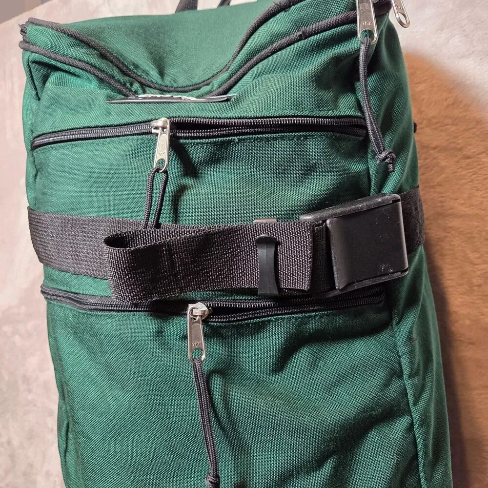 Vintage 90s Eastpak Backpack USA Green Travel Hiking Utility Pack